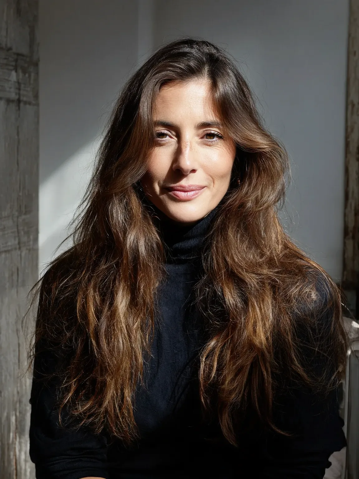 Long Wavy Layers with Chestnut Sun-Kissed Highlights